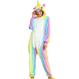 Sleepwear Adult Anime Rainbow Unicorn Adult Christmas Pajamas Animal Homewear Cartoon Nightgown