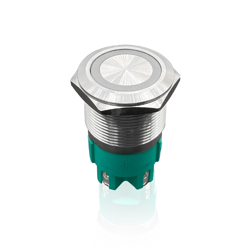 15A high current 22mm self-locking and self-resetting metal push button switch with light