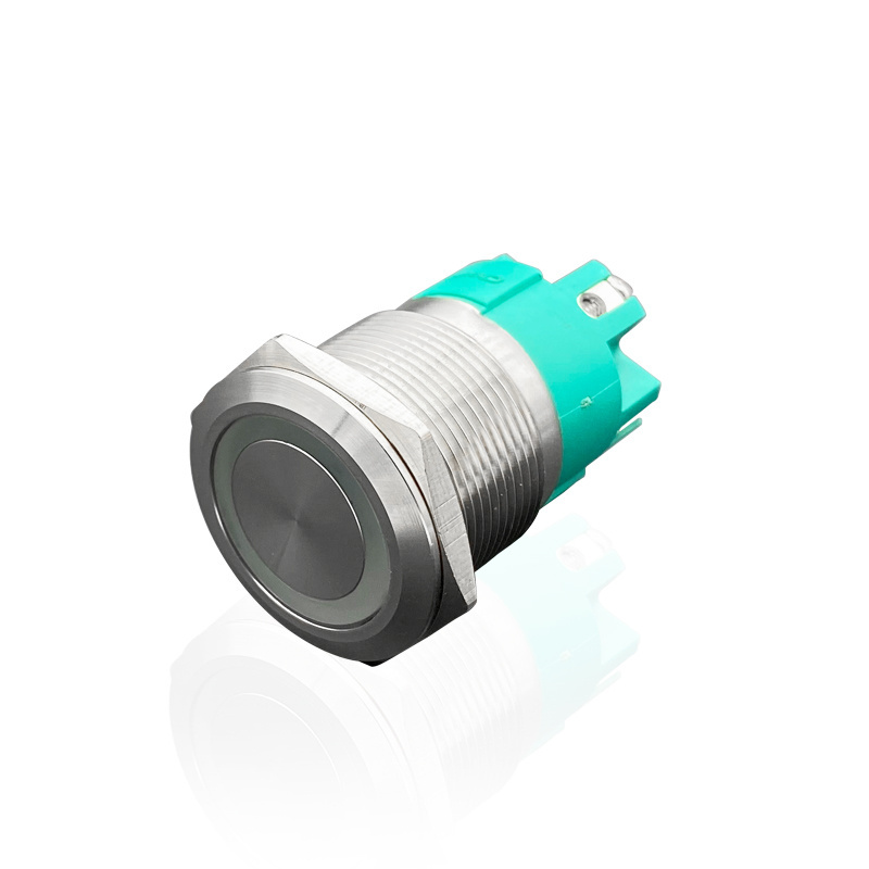 15A high current 22mm self-locking and self-resetting metal push button switch with light