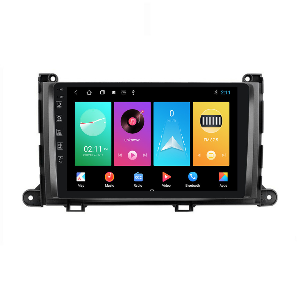 Android IPS Screen M 1G+16GB 4Core Car video Car dvd Player For Toyota Sienna 2009-2014 Car Audio Radio Multimedia GPS Stereo