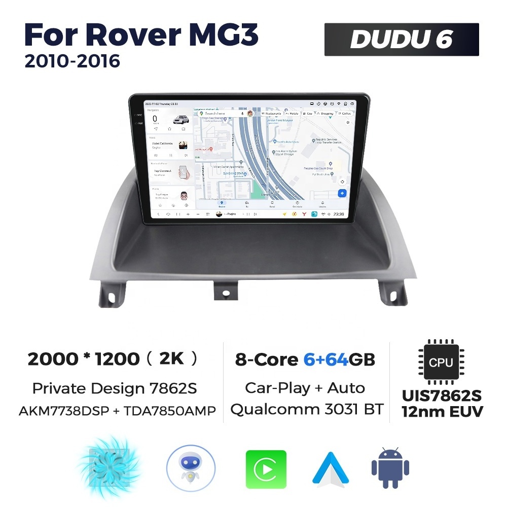 MEKEDE DUDU7 car radio android player display screen dvd player BT GPS DSP FM for Original car style For ROVER MG3 2010-2016