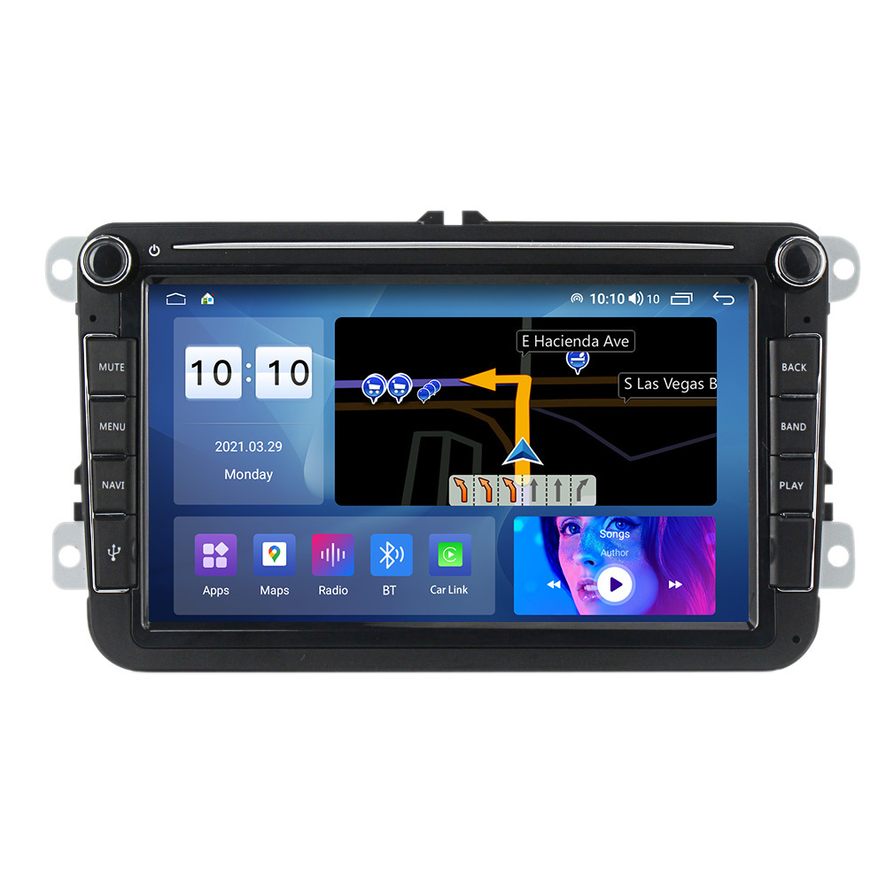 MEKEDE M200s  Android10 8 Core 2+32g ips screen 8inch Car Audio DVD Player For VW/POLO/PASSAT B6/Golf car BT wifi carplay 4g