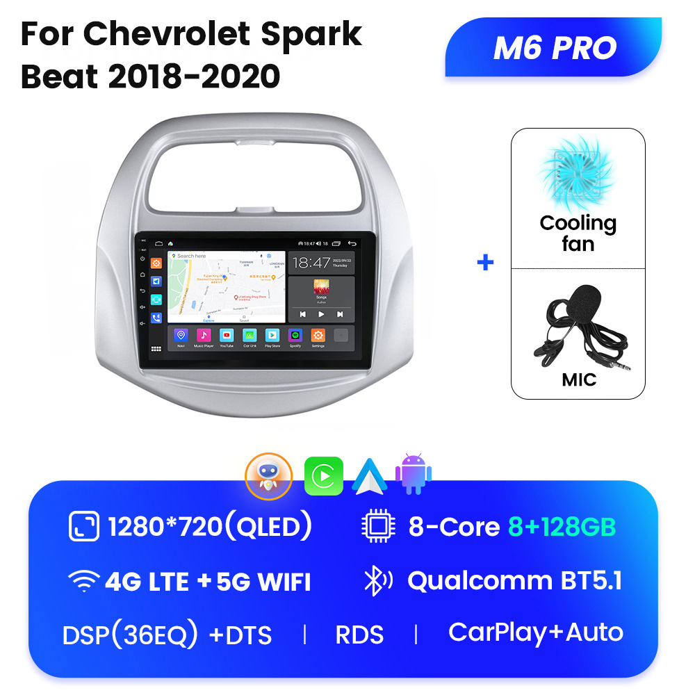 MEKEDE M6 PRO Android 12 QLED Car multimedia audio system for Chevrolet Spark Beat 2018 2020