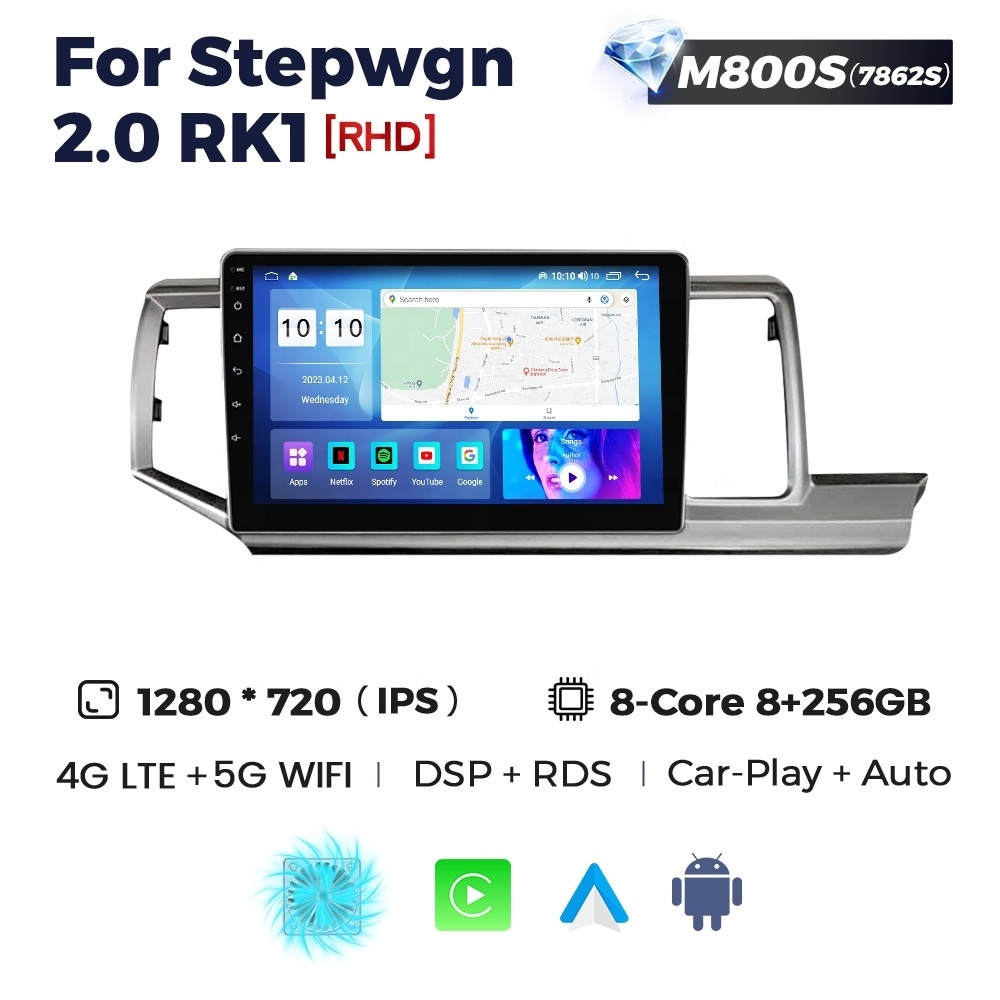 MEKEDE MS GPS navigation android car audio player For HONDA Stepwgn 2.0 RK1 8+256G 8 core 1280*720 resolution FM AM BT