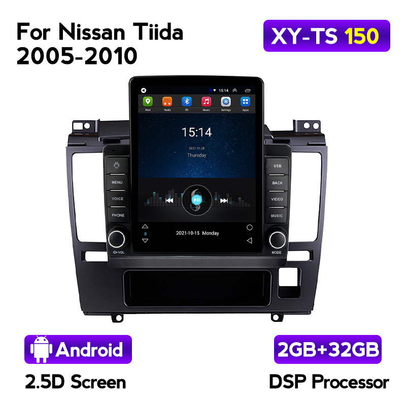 MEKEDE Tesla style DSP For Nissan Tiida 2005-2010 4G SIM WIFI FM IPS screen 2.5D gps navigation car radio multimedia dvd player