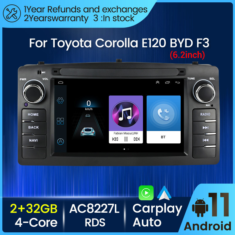 MEKEDE Android auto radio For Toyota Corolla E120 BYD F3 2din car radio audio system for car gps navigation wifi FM RDS