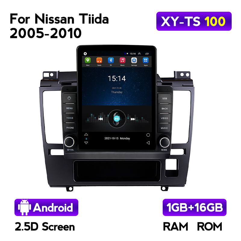 MEKEDE Tesla style DSP For Nissan Tiida 2005-2010 4G SIM WIFI FM IPS screen 2.5D gps navigation car radio multimedia dvd player