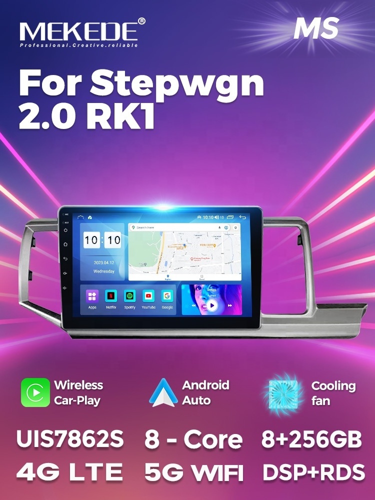 MEKEDE MS GPS navigation android car audio player For HONDA Stepwgn 2.0 RK1 8+256G 8 core 1280*720 resolution FM AM BT