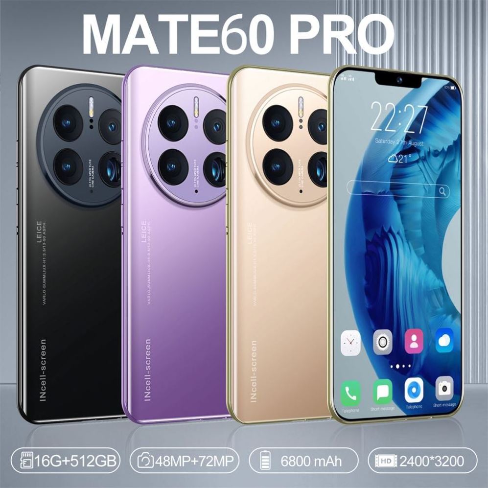 Wifi 3G 4G 5G mate60 PRO MAX 6.8 inch Android 12.0 Smart Phone Face/Fingerprint Unlocked Smart Phone for Sale