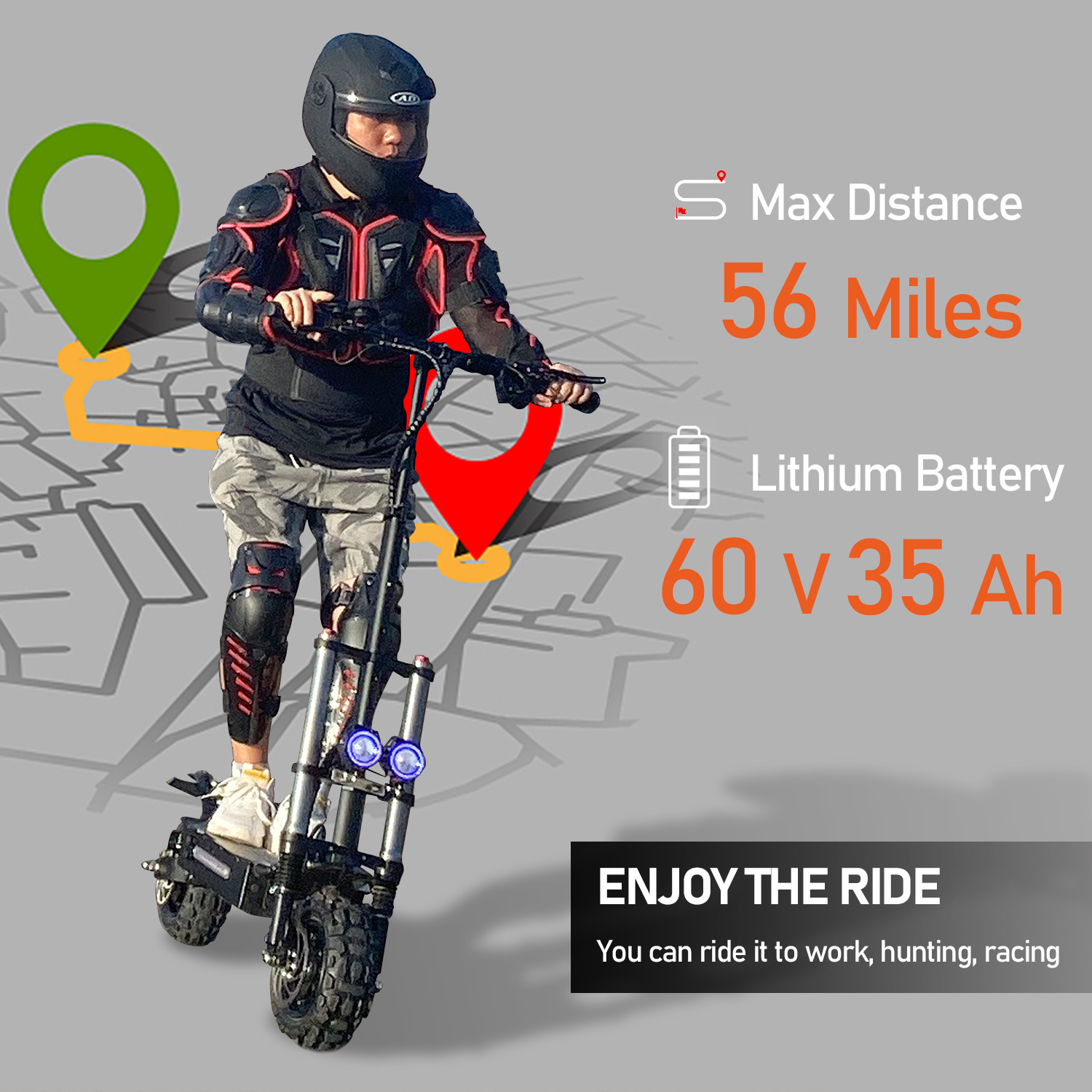 dual motor 5600w 50 mph 80km h e off-road all terrain long range 60v 42ah 30ah 5000watt 6000w 4000w 5000w electric scooter 3000w