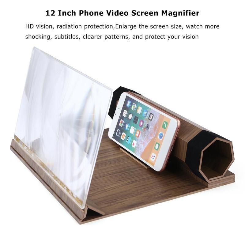 12 Inch Mobile Phone Video Screen Magnifier Stereoscopic Amplifying Glass HD Bracket Amplifier 3d phone screen magnifier