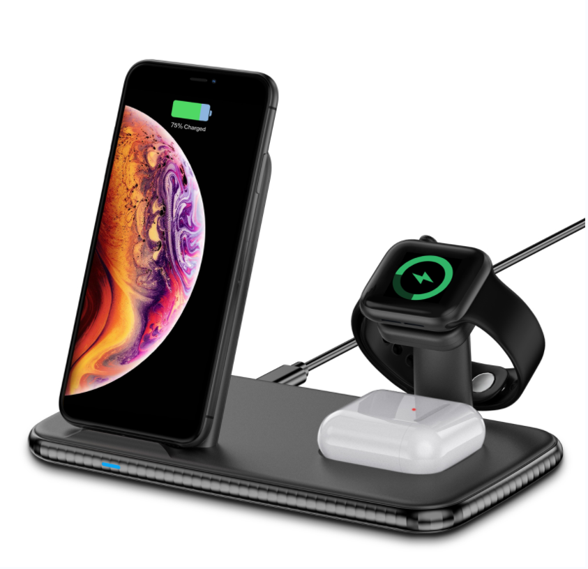 Sell V5 QI Fast charging Dual 2 coils 15W Wireless Mobile Phone Quick Charger Holder Station Stand for iPhone