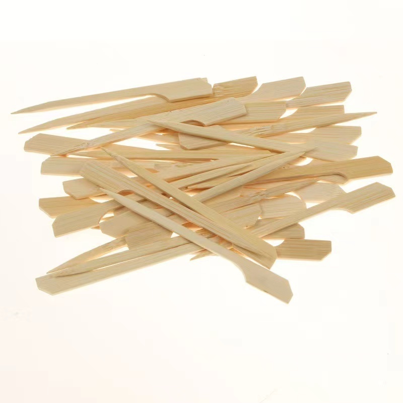 Hot Sale Bamboo Skewer Stick Gun Shape Flat Stick