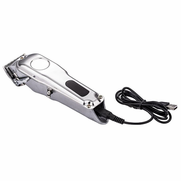 Gold Aluminum Professional Hair Clippers Electric Cordless LCD Hair Trimmer Gold Silver Hair Cutting Machine