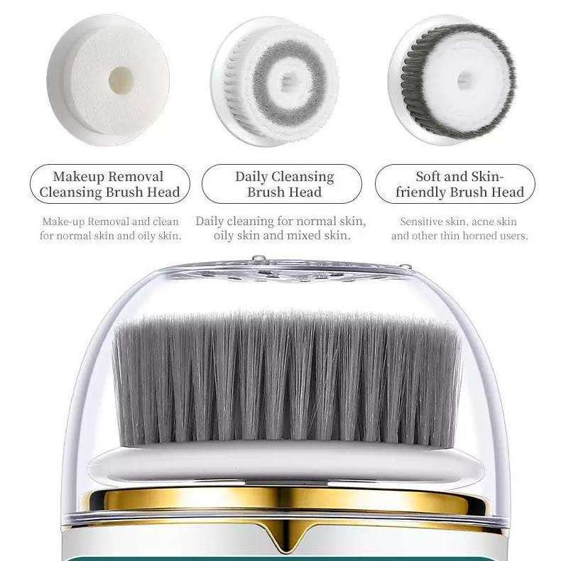 OEM Rechargeable Exfoliating Face Scrubber Spin Brush Waterproof 3 in 1 Rotating Electric Facial Cleanser Brush