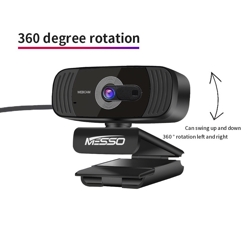 1080P HD Webcam Mini Computer PC WebCamera USB Driver-Free Built-In Dual Microphones 4K Online course Video Calling Conference