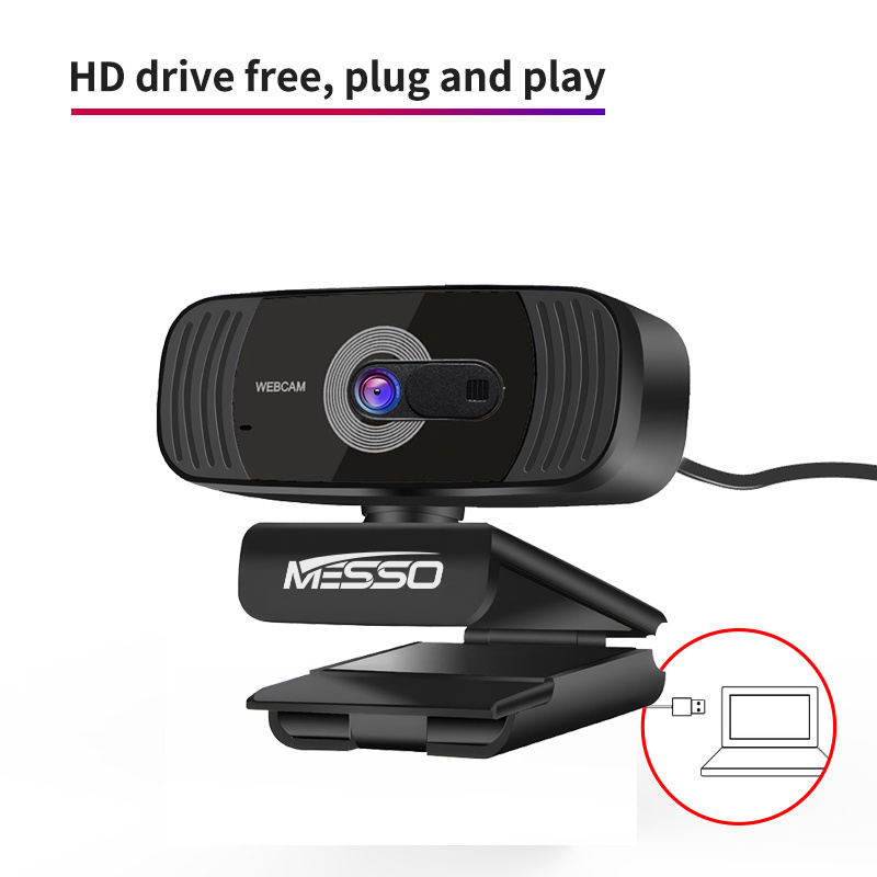 1080P HD Webcam Mini Computer PC WebCamera USB Driver-Free Built-In Dual Microphones 4K Online course Video Calling Conference