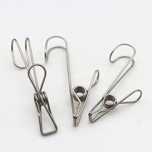 Manufacturer Wholesale Long Tail Clip Hanging Clips Clamps Stainless Steel hook clips Hooked Clothes Pegs