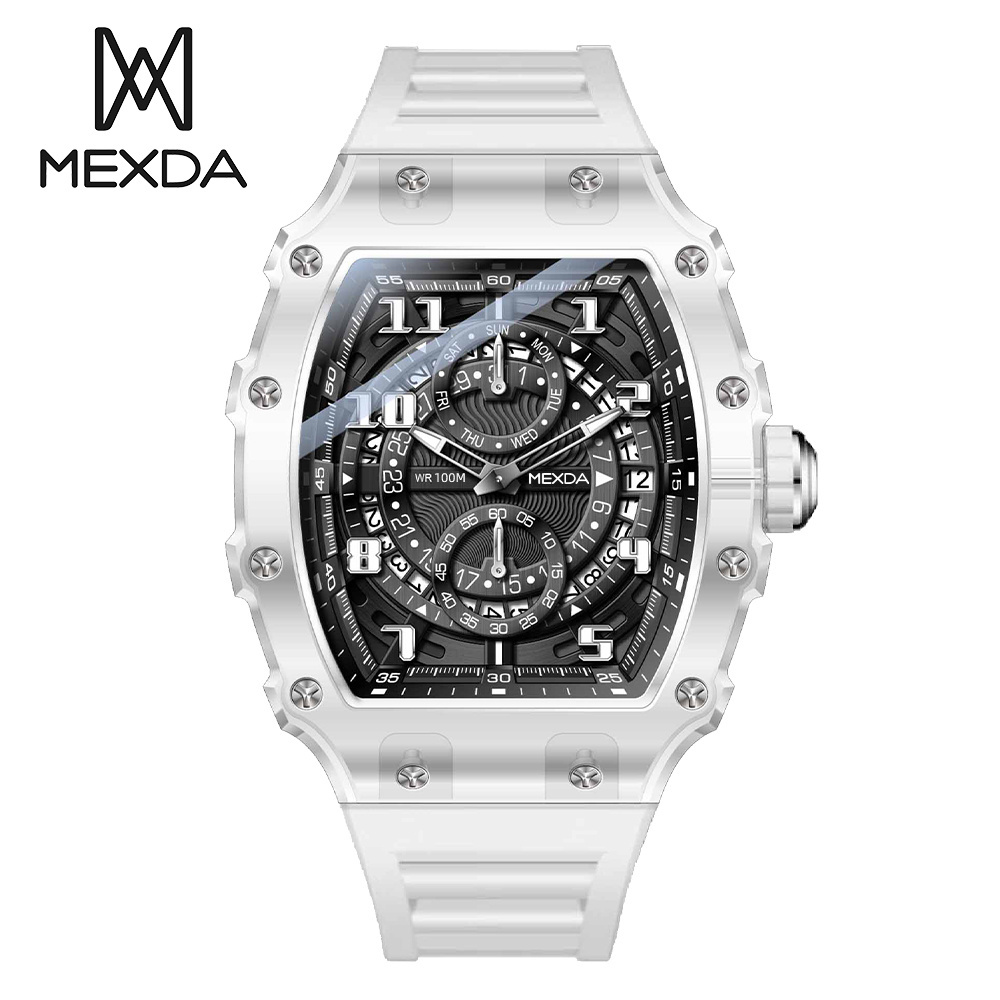 Mexda Customized Luxury montre homme Sport Watch Big Dial Week Calendar Quartz Men Multi-function Wrist watches