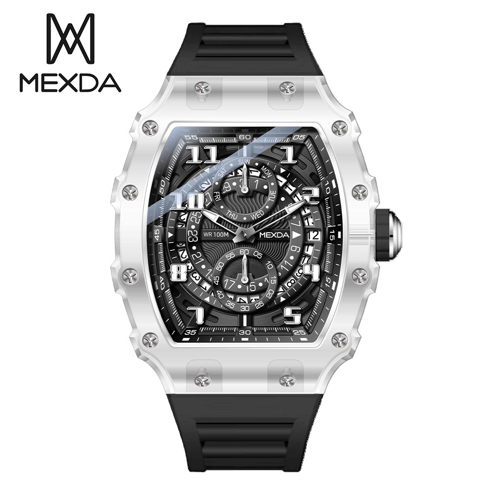 Mexda Customized Luxury montre homme Sport Watch Big Dial Week Calendar Quartz Men Multi-function Wrist watches