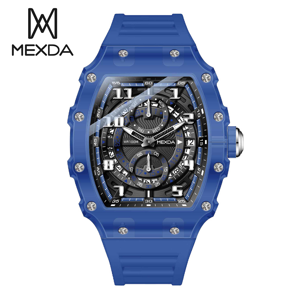 Mexda Customized Luxury montre homme Sport Watch Big Dial Week Calendar Quartz Men Multi-function Wrist watches