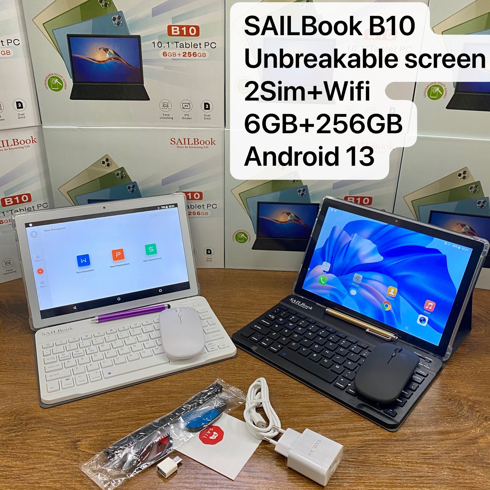 10.1 Inch Mini Android WIFI  and 2SIM  6+256GB Tablet PC Complete set of keyboard and mouse configurations for sale