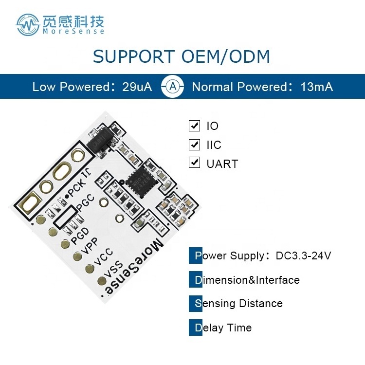 MS58-1616D13M4 Movement Detector 13mA 85uA 29uA 5.8GHZ Radar Module Battery Application Smart Lock Used Microwave Motion Sensor