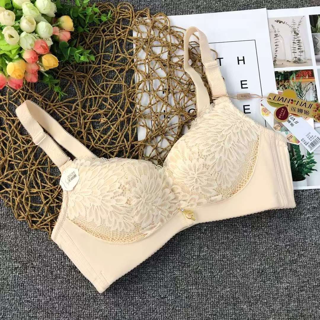 Sexy Lace Wireless Minimizer Bra Women Big Cup Breasted E Ultra-thin Female Plus Size Bra for Ladies