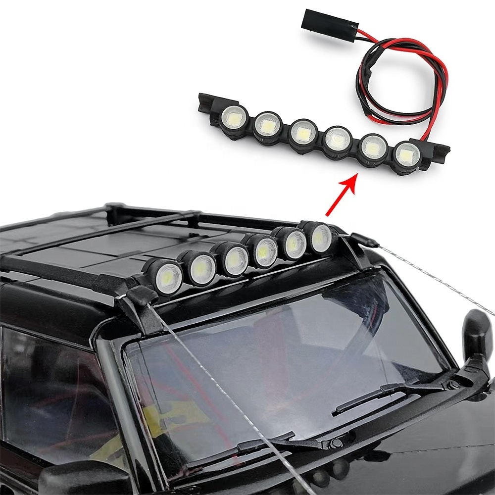 Car Roof Rack Spotlight Luggage Rack Light Searchlight For 1/18 RC Crawler TRX4M Bronco RC Car Accessories