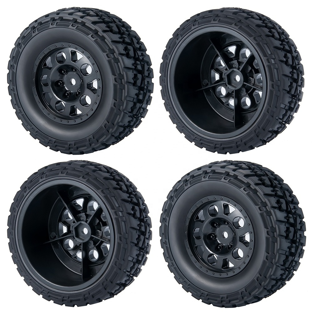 4pcs/Set Upgraded 107*46MM Rubber Tires Wheel Rim Set for 1/10 Short Course Truck Slash HPI SENTON Spare Parts Accessories