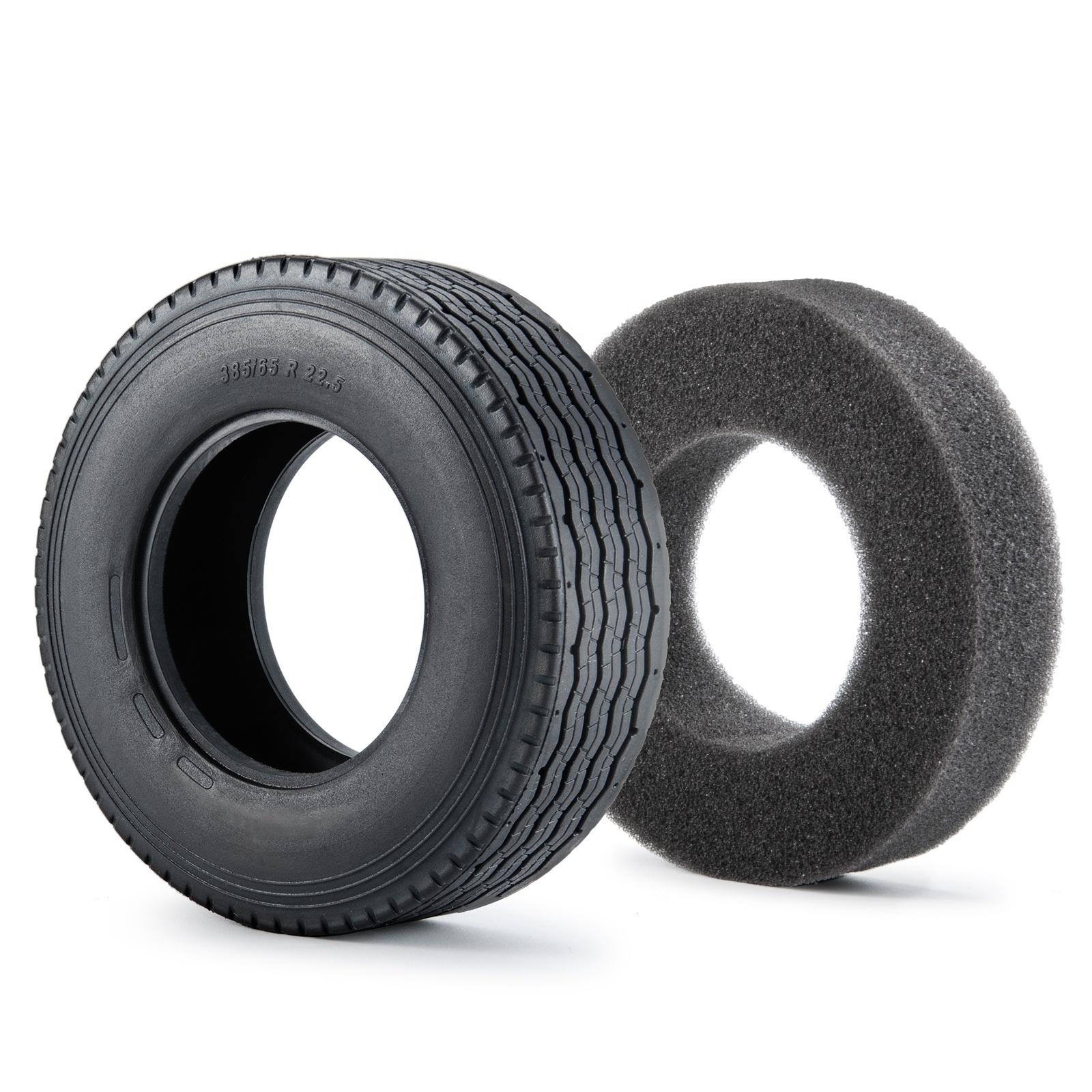 30mm Width Black Rubber Tyres Tires for Tamiya 1/14 RC Trailer Tractor Truck Front RC Tyres  Rubber rc car accessories