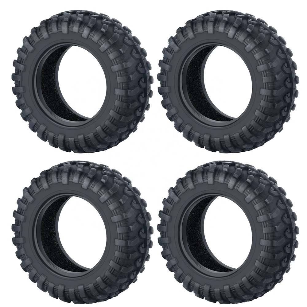 4PCS Soft Rubber Wheel Tires 42x15mm Tyres for 1/18 Kyosho MINI-Z 4x4 Jimny RC Crawler Car Upgrade Parts