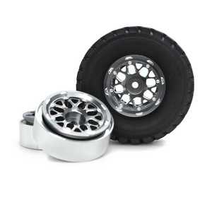 4pcs TRX4M Beadlock Wheel Rim CNC Micro Crawler Wheel Hub and Rubber tires for TRX4M 1/18 Scale RC Car part