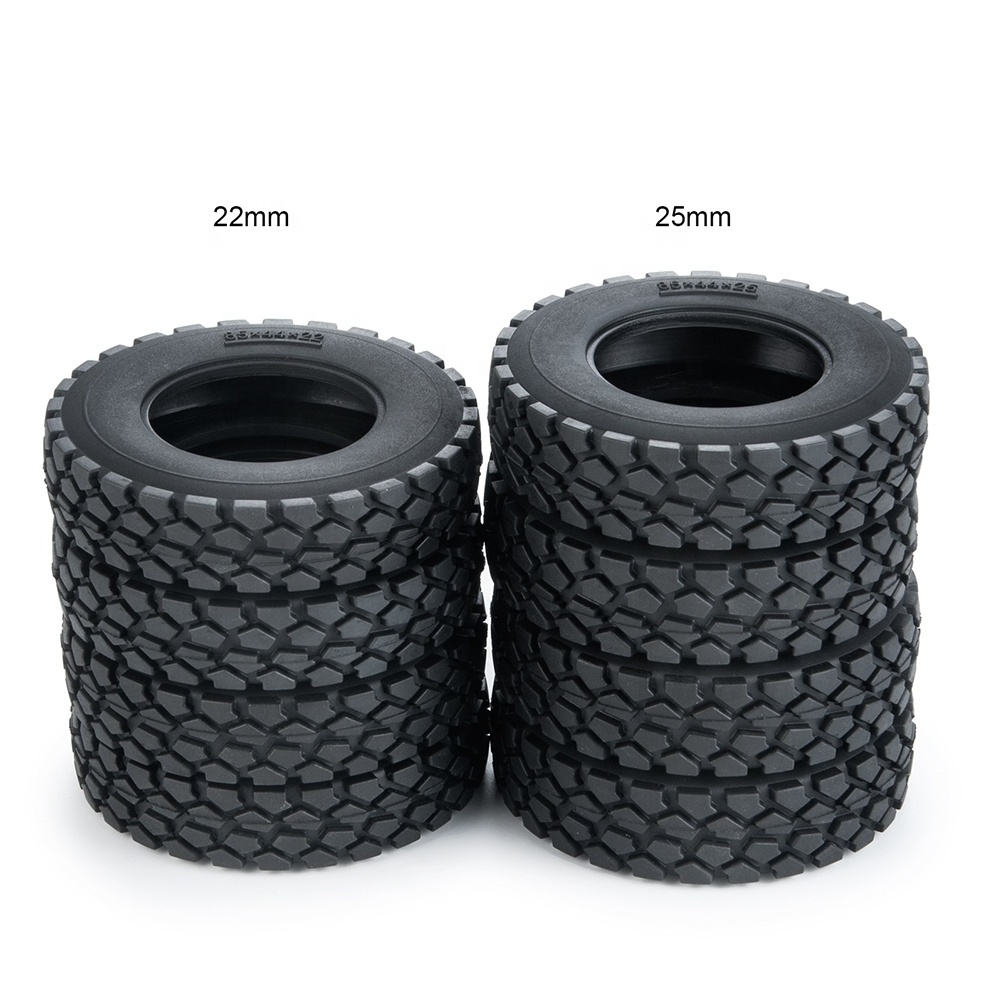 New Rubber Tyre Wheel Tires 22/25mm for 1/14 Tamiya Truck RC Trailer Tractor Upgrade Parts Accessories