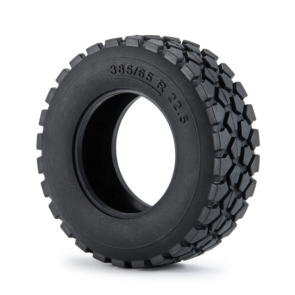 30mm Width Black Rubber Tyres Tires for Tamiya 1/14 RC Trailer Tractor Truck Front Wheel Rims rc parts accessories