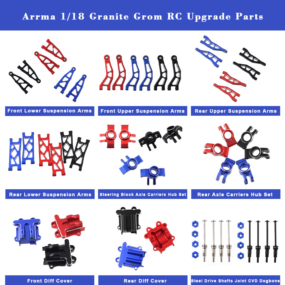 Suspension Arms Carrier Hub Diff Cover CVD For Arrma 1/18 GRANITE MEGA 380 Brushed 4X4 Monster Truck ARA2102 Upgrade Spare Parts