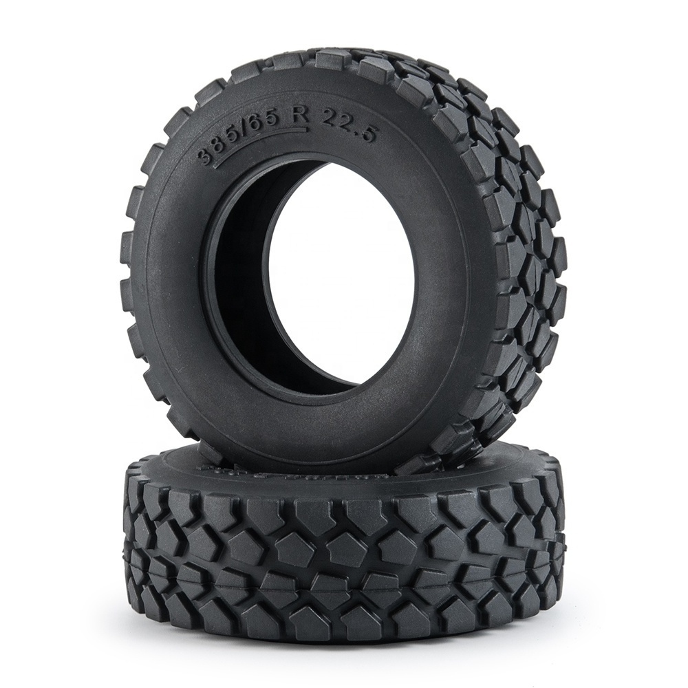 30mm Width Black Rubber Tyres Tires for Tamiya 1/14 RC Trailer Tractor Truck Front Wheel Rims rc parts accessories