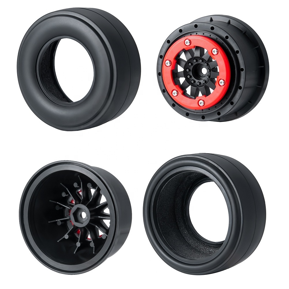 Rubber tire with plastic wheel hub remote control tire wheel 1/10 remote control wheel for 1/10 No-prep Drag Racing RC Car parts