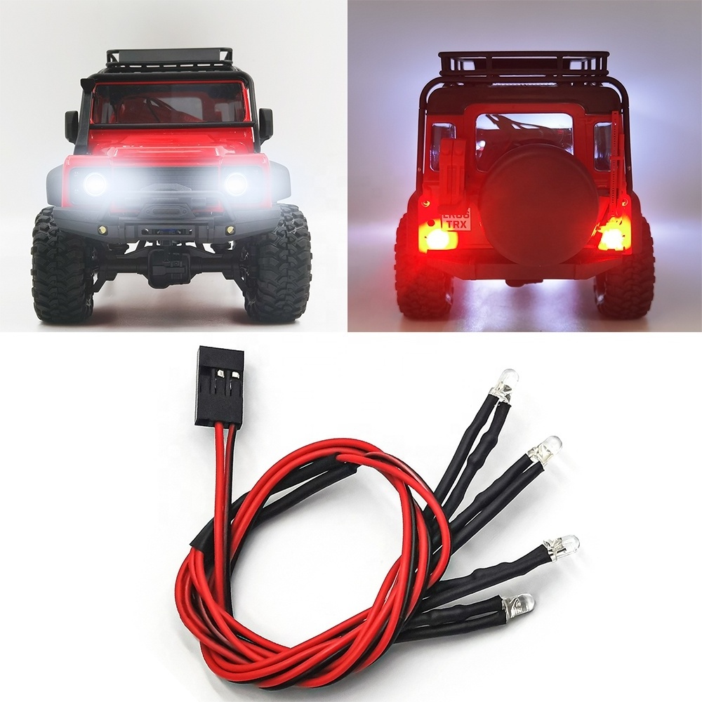 TRX4M Front and Rear LED Lights Spotlight Headlamp Taillight Lamp Group for 1/18 RC Crawler TRX-4M Bronco Upgrade Parts