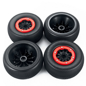 Plastic & Rubber Beadlock Rubber Tires Wheel Rim Set 48x110mm for 1/10 Slash Short Course Truck SENTON Upgrade Parts Accessories