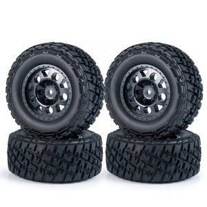 Reinforced Rubber Tires Wheel Rim Set 107*46MM for 1/10 Short Course Truck Slash HPI SENTON Upgrade Spare Parts Accessories