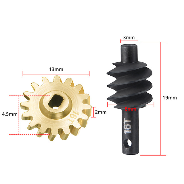 Sturdy Differential Gear Set 16T Metal Overdrive Gear for 1/24 RC Crawler Axial SCX24 90081 AXI00001 002 004 005 006  RC Parts