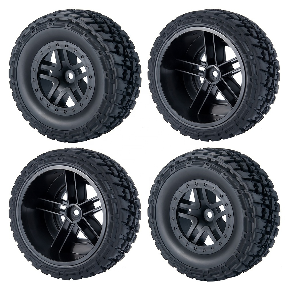 4pcs/Set Upgraded 107*46MM Rubber Tires Wheel Rim Set for 1/10 Short Course Truck Slash HPI SENTON Spare Parts Accessories