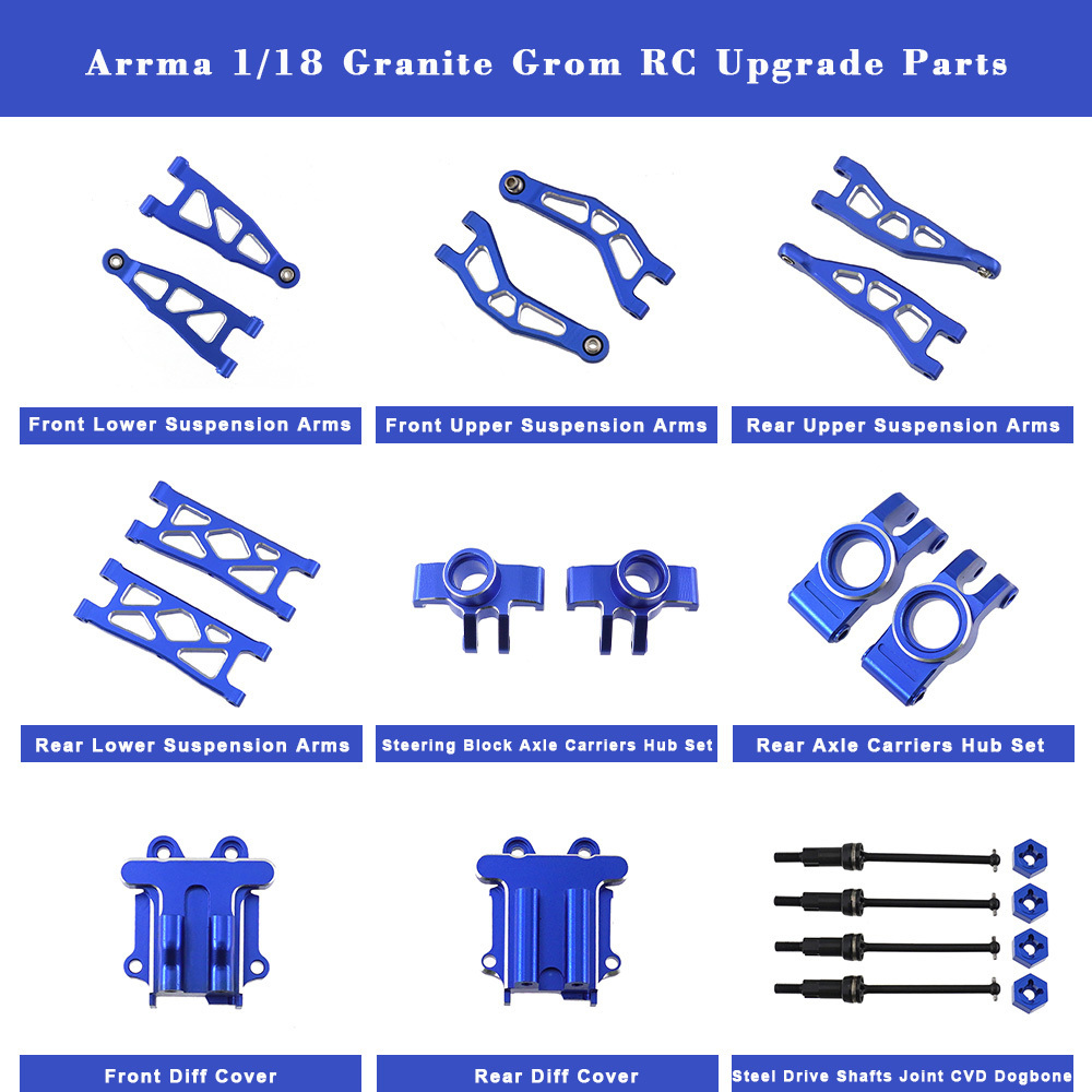 Suspension Arms Carrier Hub Diff Cover CVD For Arrma 1/18 GRANITE MEGA 380 Brushed 4X4 Monster Truck ARA2102 Upgrade Spare Parts