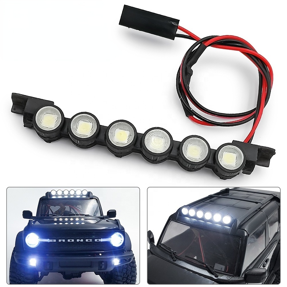 Car Roof Rack Spotlight Luggage Rack Light Searchlight For 1/18 RC Crawler TRX4M Bronco RC Car Accessories