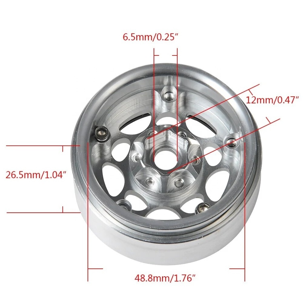 New 1/10 RC Rock Crawler Axial SCX10 CC01 Wraith D90 TRX4 Upgraded Beadlock Wheel Rim 1.9inch 86g Weight RC Car Spare Parts