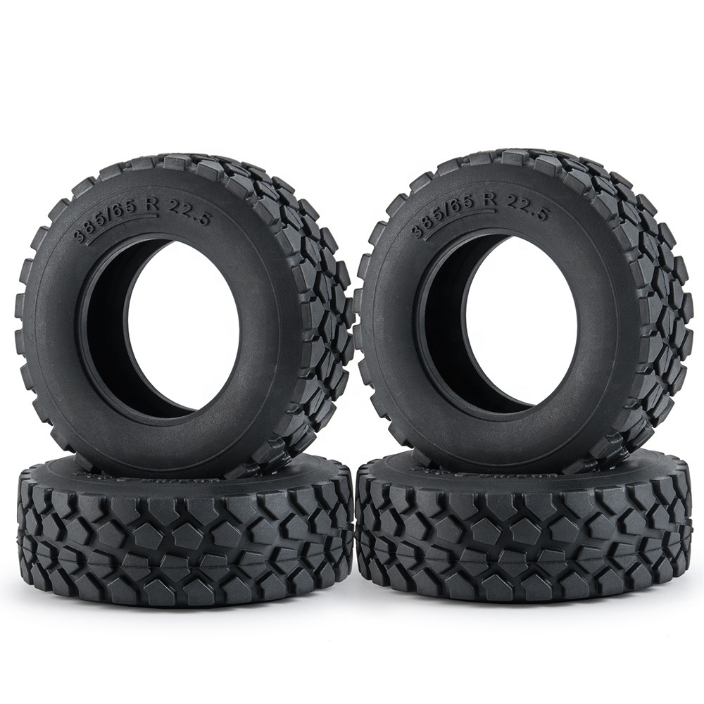 30mm Width Black Rubber Tyres Tires for Tamiya 1/14 RC Trailer Tractor Truck Front Wheel Rims rc parts accessories