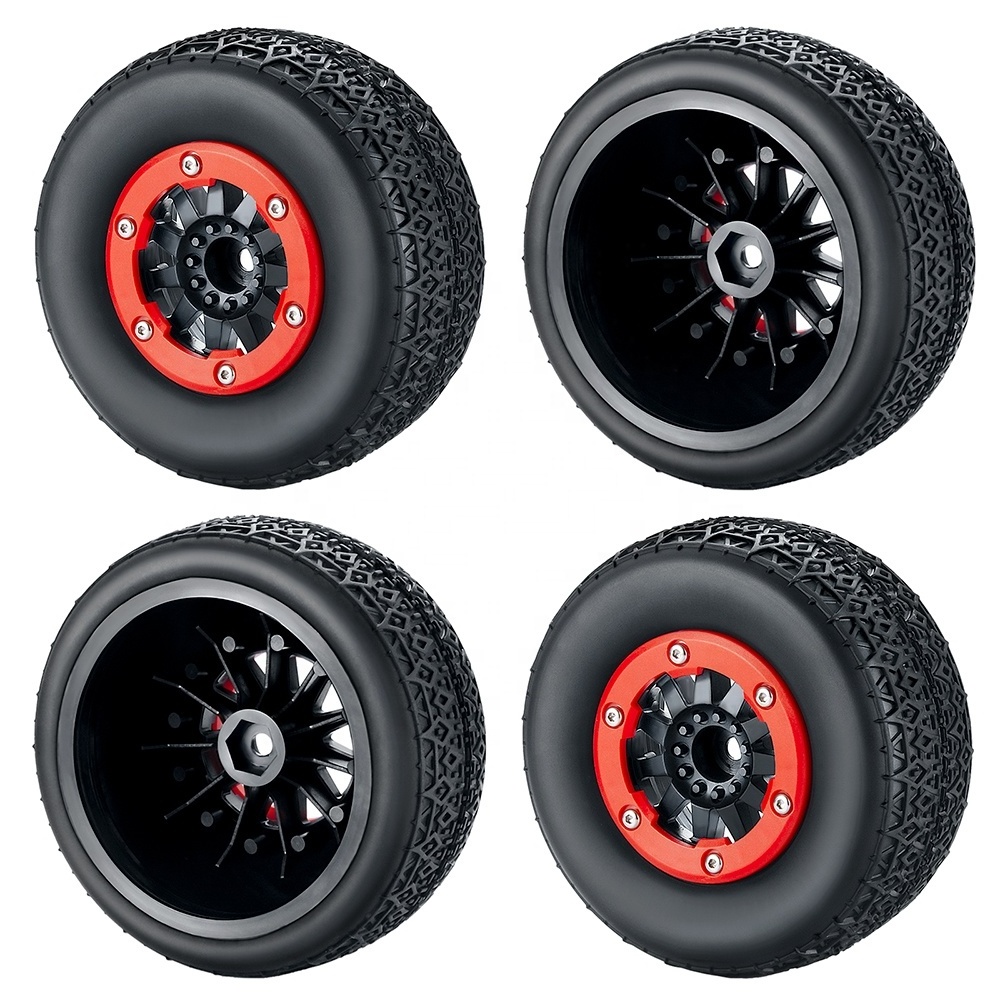 New 1/10 Slash Short Course Truck SENTON Upgraded 48x110mm Beadlock Tires with Wheel Rim Set Spare Accessories