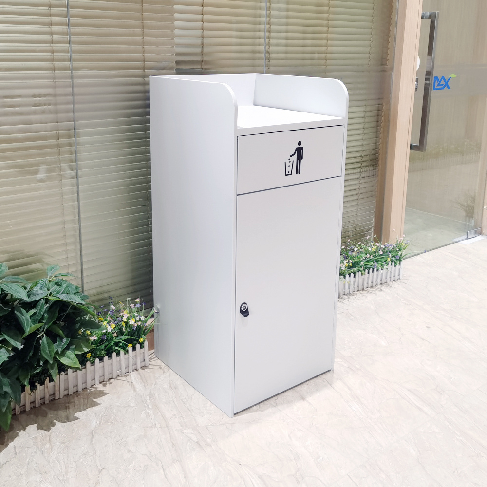 Oem Metal Waste Bin Garbage Can Stainless Steel Trash Bin Educational Institution Recycle Trash Can