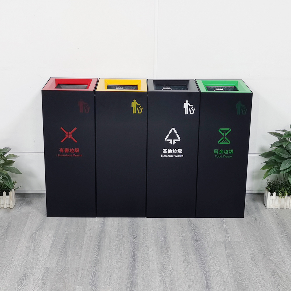 Shopping Centres Sorting Recycling Rubbish Bins Stainless Steel Sanitation Containers Garbage Trash Bin